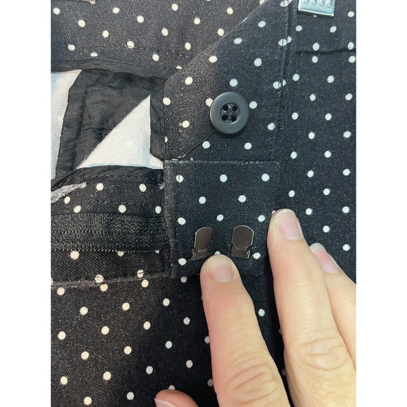 Banana Republic Women Mid-Rise Slim Ankle Pants 2 Black w/Polka Dots Preppy Cute - Picture 5 of 10
